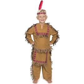 Kidcostumes Native American Indian Costume for Boys - Indian Costume - Includes Headband - MD 6X/8 Yth