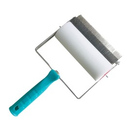 F Fityle Iron Sheet Roller Cloth Pattern Paint Roller, Art Professional,Reusable Linen Fabric Texture, Handheld Tool with Handle
