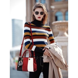 DORRISO Fashion Women's Handbag Cute Pendant Shoulder Bag 3 Colour Combinations Design Handbag Casual Travel Women PU Leather Shoulder Bag, red, Handbags