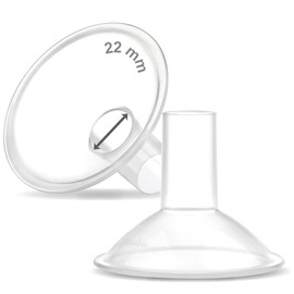 Maymom MyFit Crater Series 22 mm 2 x Two Piece Small Chest Protection Compatible with Medela Breast Pumps Long Breast Tunnel (44 mm) Best for Elastic Nipples