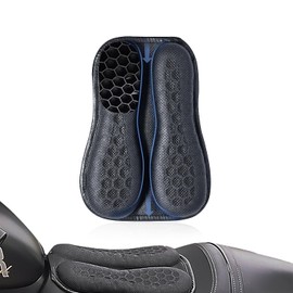CHCYCLE Foldable Passenger Motorcycle Seat Cushion，High Elasticity Gel 3D Honeycomb Comfortable Breathable Shock Absorption for Long Ride Seat Cover (Petal Shape)