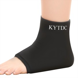 KYTDC Ice Pack Wrap for Swelling & Sprained Ankle Brace, Cold Therapy Support Compression Socks, Plantar Fasciitis & Achilles Tendonitis Relief, Gel Soft Flexible Ice Packs (black,big,1, gift)