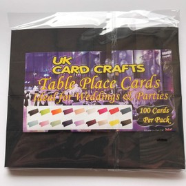 100 x Black Blank Wedding Table Name Place Cards - UK Card Crafts