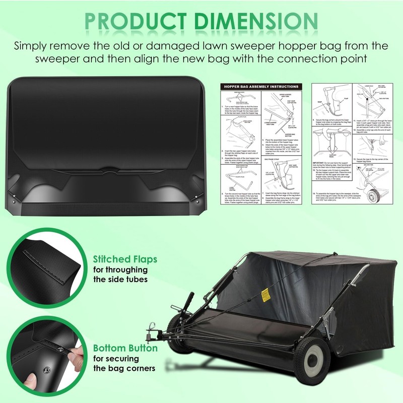 Yoursme 48388 Hopper Bag for Agri Fab 42" Sweeper Parts,