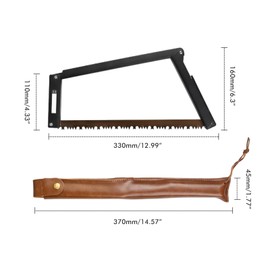 Handsaw Folding, Manganese Steel Blade, Aluminum Alloy Handle for Woodworking, Camping, Survival (Black)