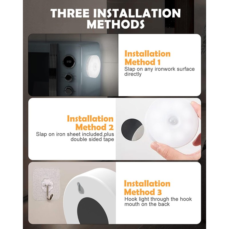 KALAHOL Motion Sensor Lights Indoor, Cupboard Lights, 6 Pack Stair