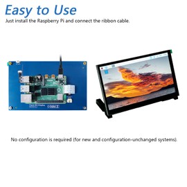 Freenove Monitor de Pantalla táctil de 7 Pulgadas para Raspberry Pi 5 4 B 3 B+ A+, Pantalla TN de 800 x 480 píxeles, Pantalla capacitiva táctil de 5 Puntos, Puerto de visualización sin Controlador