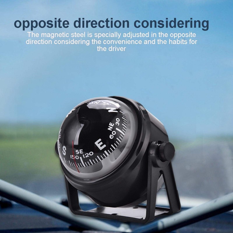Eddwiin Boat Compass, ABS Plastic Adjustable Boat Compass Dash Mount