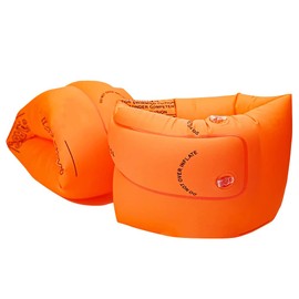 Namvo 2Pcs Roll-up Arm Bands, Floating Inflatable Arm Bands Inflatable Swimming Armbands Pool Floats Extra Safety Roll Up Sleeves for Adult Learning Swimming Orange
