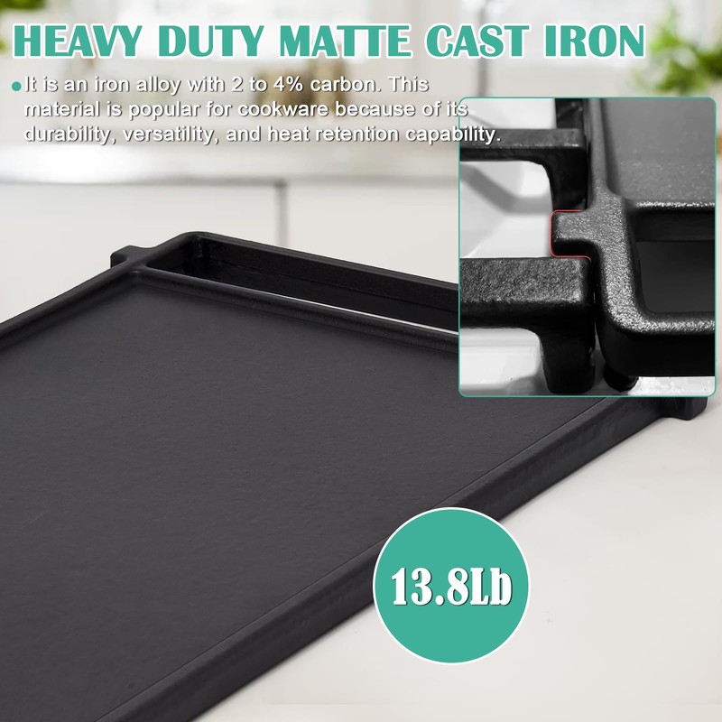 Hiorucet WB31X24998 Cast Iron Griddle Replacement for GE Gas Stove