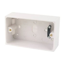 Mr. Gadget's Solutions® 2-Gang White Surface Mount Pattress Box with Cable Clamp & Brass Terminal 47mm Suits Cooker Switch