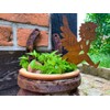 Garden Stake Pot Stake Set of 2 Angel Patina Metal