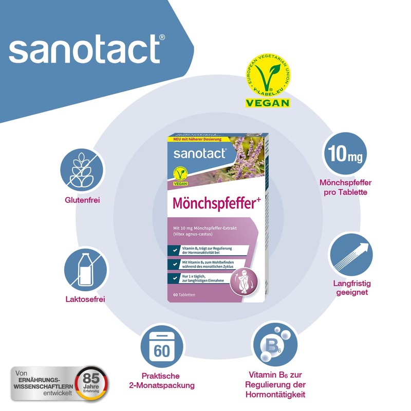 sanotact Monk's Pepper + (6 x 60 Tablets) • 6