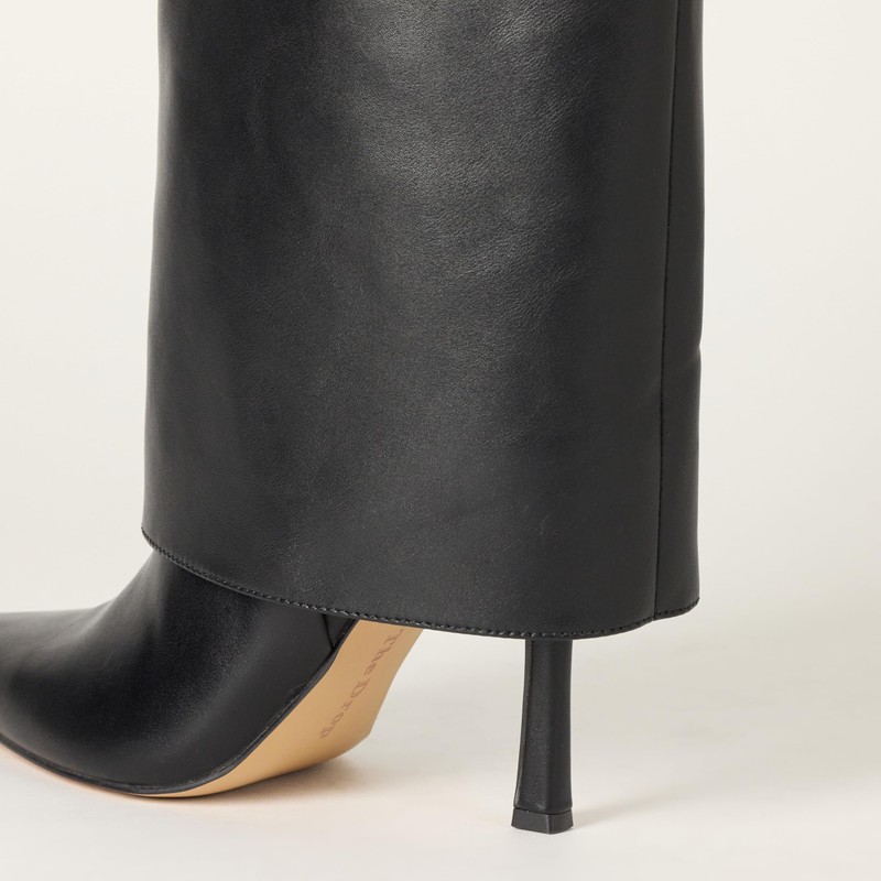 The Drop Women's Jolene Fold Over Tall Boot Black, 8.5