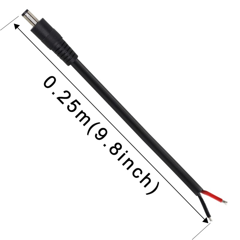 GINTOOYUN DC Power Pigtails 2 Pack DC 5.5mm x 2.5mm