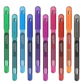 Newell Brands 10 x Papermate InkJoy Capped Gel Ink Pens, 0.7mm Medium Nib, Across 10 Colours - Loose in Plain Packaging, MIX 7