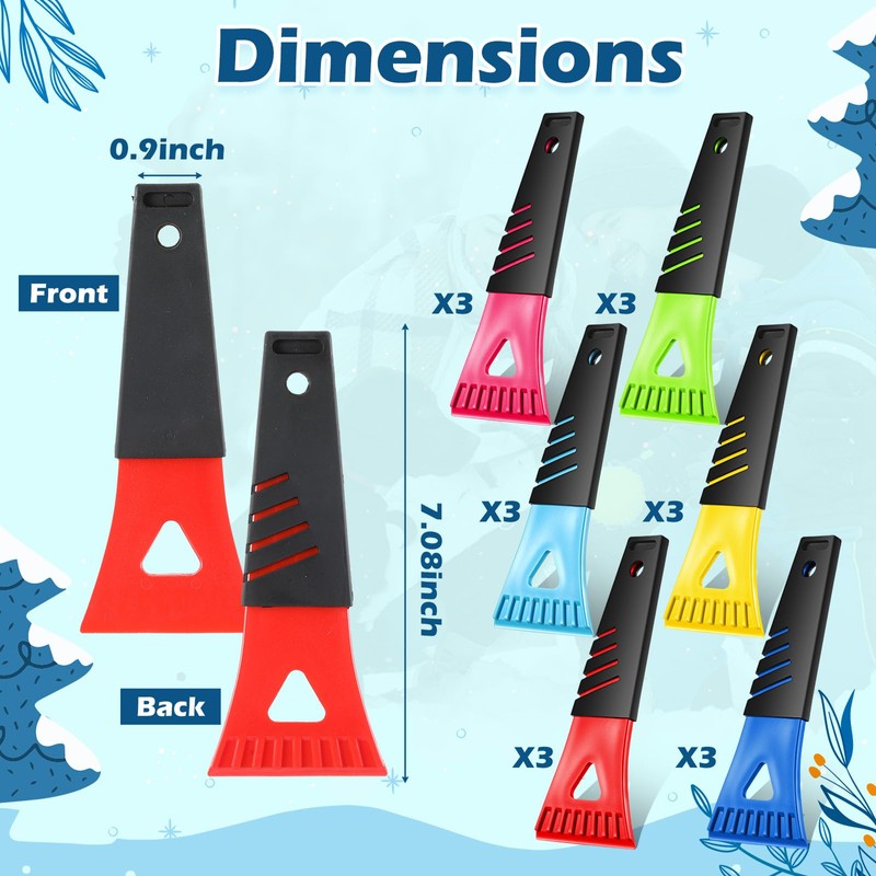 18 Pcs Plastic Ice Scrapers for Car Freezer Frost Remover