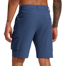Willit - Pantalones cortos tipo cargo para hombre, de secado rápido, elásticos, casuales, de verano, con bolsillos, 9 pulgadas