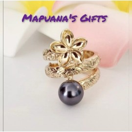 Hawaiian Heirloom Plumeria Ring Size 8
