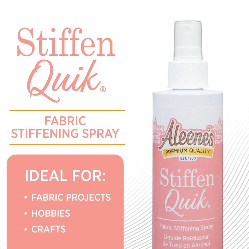 Aleene's 15581 Stiffen-Quick Fabric Stiffening Spray 8oz,Original Version, Packaging may