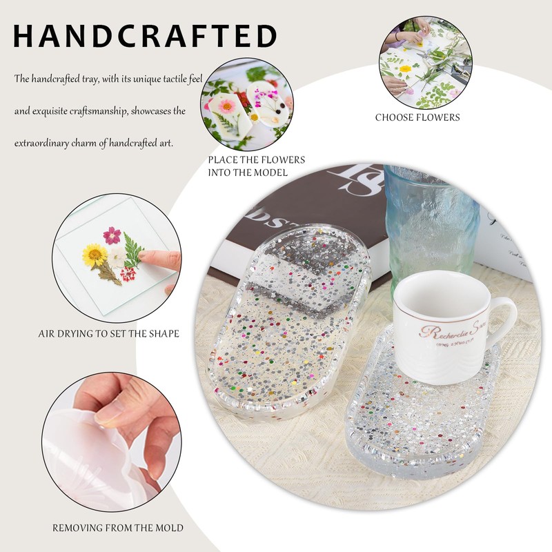 Jewelry Tray Ring Dish: Resin Trinket Dish with Flash Art