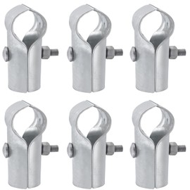 INBYME End Rail T Clamp, 6 Sets of Panel T Clamps, Chain Link Fence T Clamp, Pipe Connector Pipe Clamps for "T" Clamps Into Pipe Fence Reinforcement, Bolts & Nuts Included (1-3/8" x 1-3/8")