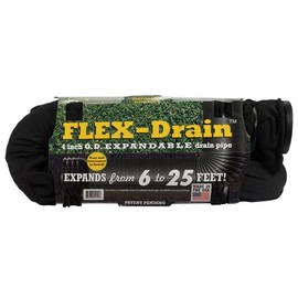 Flex-Drain 25 ft. L x 4 in. Dia. Poly Drain Pipe with Sock