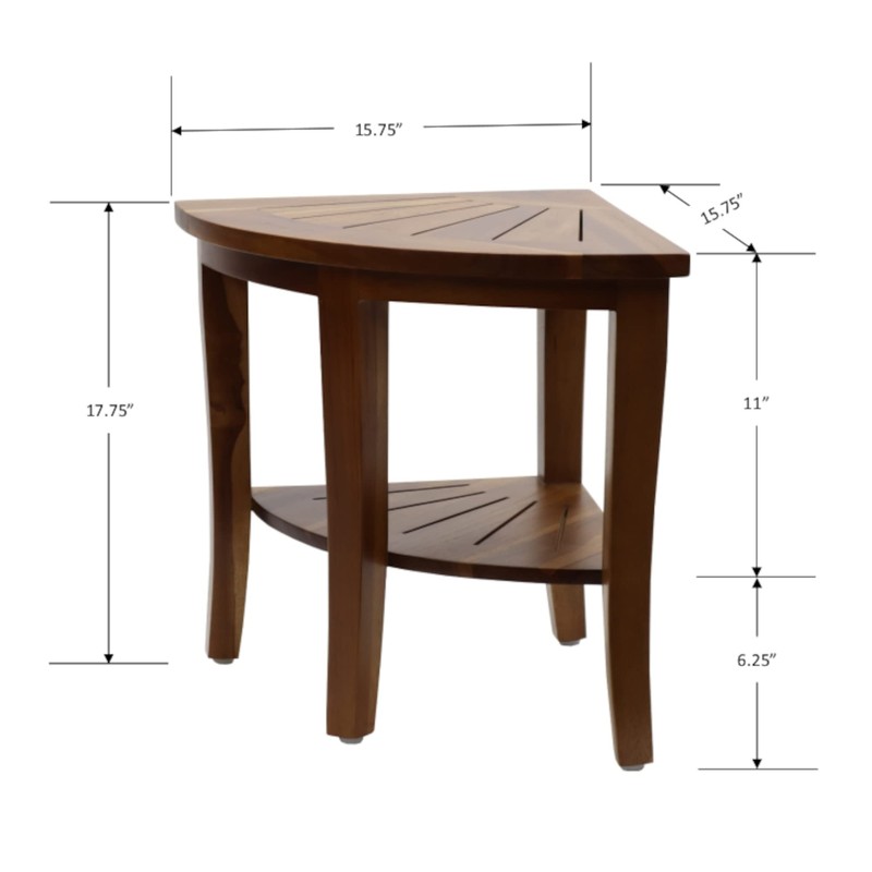 Redmon Genuine Teak Corner Bench, Weathered Grey