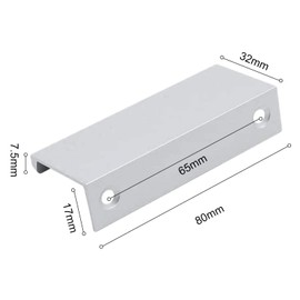 VIKSAUN 4 Pack Back Mount Finger Edge Pull Concealed Handles Cabinet Pull Handles Screws for Home Kitchen Door Drawer Cabinet Color 65mm Hole Hole Center Hidden Drawer Pulls (Sliver)