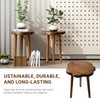 JOLLYMER Natural Teak Wood Live Edge Side Table 14.8" x