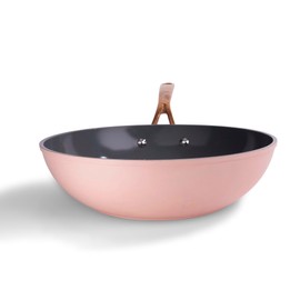 frök All-In-One Platinum Non-Stick Fry Pan Meets Wok with Lid, 11-Inch, Blush & Rose Gold