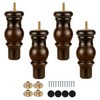 Maricome 6 Inch Wood Legs Predrilled M8 Bolt Turned Round