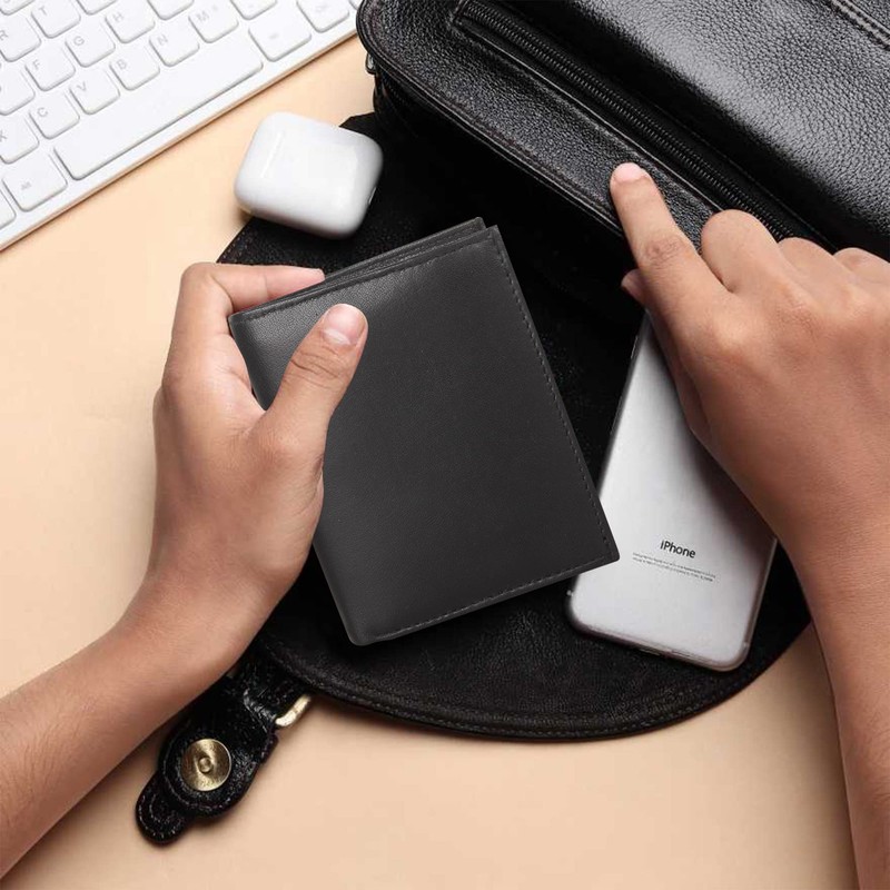 RAS WALLETS Mens RFID Blocking Soft Leather Trifold Purse Credit