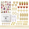 65pcs Virgin Mary Cross Gold Nail Charms 3D Heart Angel