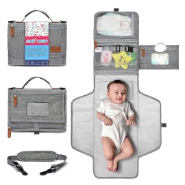 MUPPYKAP Portable Changing Pad with Shoulder Strap - Detachable Travel Changing Pad - Bab