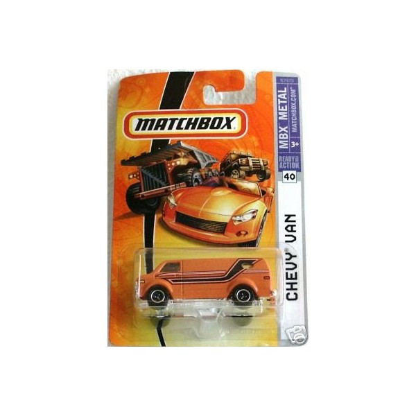 Mattel Matchbox 2007 1:64 Scale Orange Chevy Van Die Cast