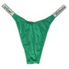 Victoria's Secret Very Sexy Bombshell Shine Brazilian Panty, Lucky Green/Script,
