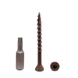 (Pack of 100) Brown Anti-Corrosion Paint 4.2 x 45mm Wood Screws Torx Head Type 17 Countersunk Outer Screw (100, 4.2 x 45mm)