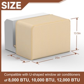 BJADE'S Window AC Cover Compatible with Midea U-Shaped Window Air Conditioner Unit,Heavy-Duty,Waterproof 600D Polyester Outdoor AC Covers,Dustproof & Windproof Outside Window AC Protection Cover