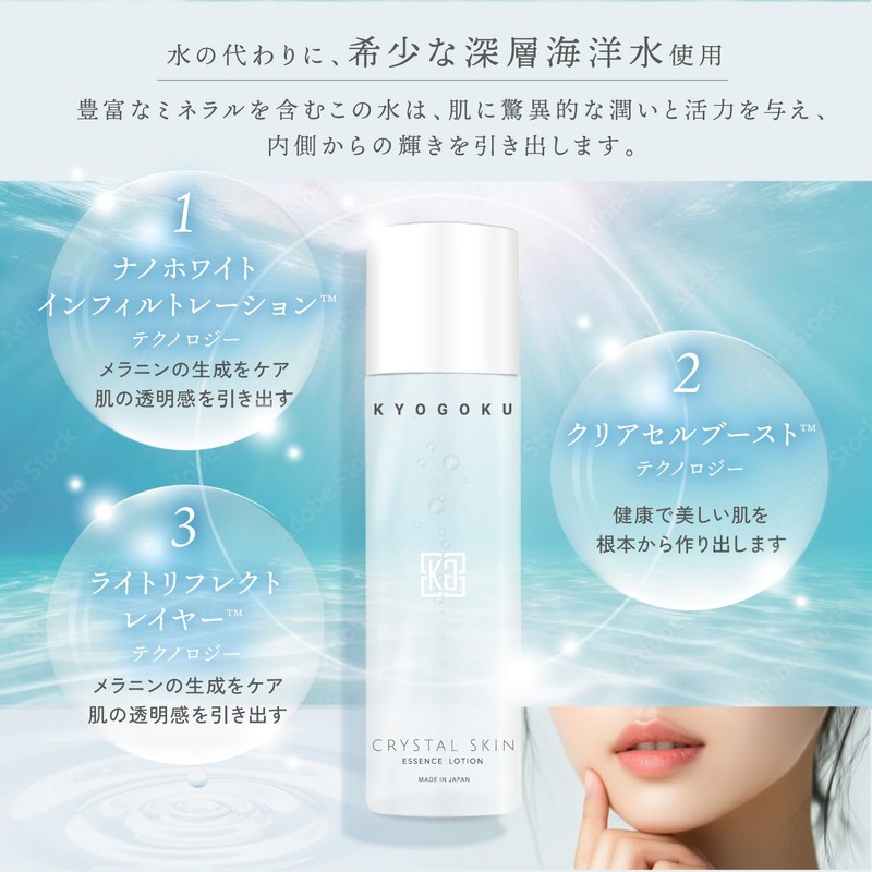 Kyogoku Crystal Skin White Essence Lotion Moisturizing Dermatologist Attention White