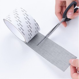 Window Screen Repair Patch Set 5 Pack, Window Screen Door Repair Mesh Tape,Mosquito Net Repair, Waterproof Fiberglass Covering Mesh Tape with 5 PCS Gauze Mesh Patches for Doors Window Screen (Black)