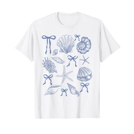 Seashell Coquette Bow Hawaii Beach Summer Vacation Family T-Shirt