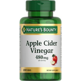 Nature's Bounty Nature's Bounty Apple Cider Vinegar 480mg Pills, Vegetarian Supplement Plant Based, 200 Tablets