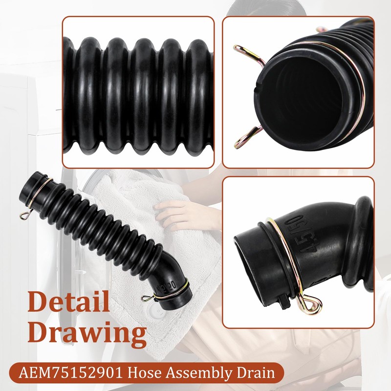 AEM75152901 Washer Drain Hose Drain Hose Assembly Fits For LG,