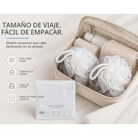 +skin Set De Esponjas De Baño De Viaje Con Estuche – Dúo De Esponjas Exfoliantes De Secado Rápido Para Gimnasio, Hotel Y Hogar (Gris Y Blanco)