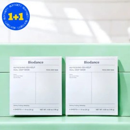 바이오던스 리프레싱 씨켈프 리얼 딥 마스크 그린 2개 (8매) Biodance Refreshing Sea Kelp Real Deep Mask Green 2 Pieces (8 Sheets)
