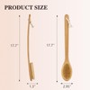 Bamboo Long Handle Back Scrubber Brush,Dry Body Scrubber for Dry