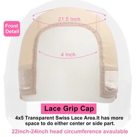 Qilix Women Lace Wig Grip Cap，Adjustable & Reinforced Lace Wig Grip Band by Hairline, Comfortable and Secure Glueless Velvet Headband, （light'brown black） (Nude)