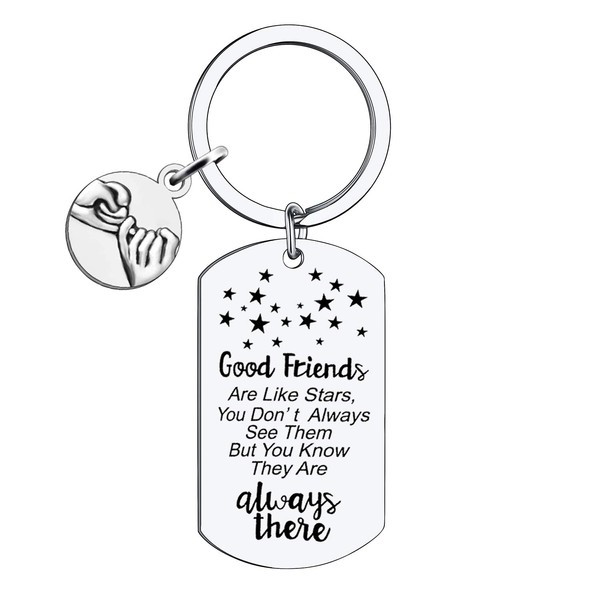 BESPMOSP Best Friends Keychain Good Friend Are Like Stars Keyring