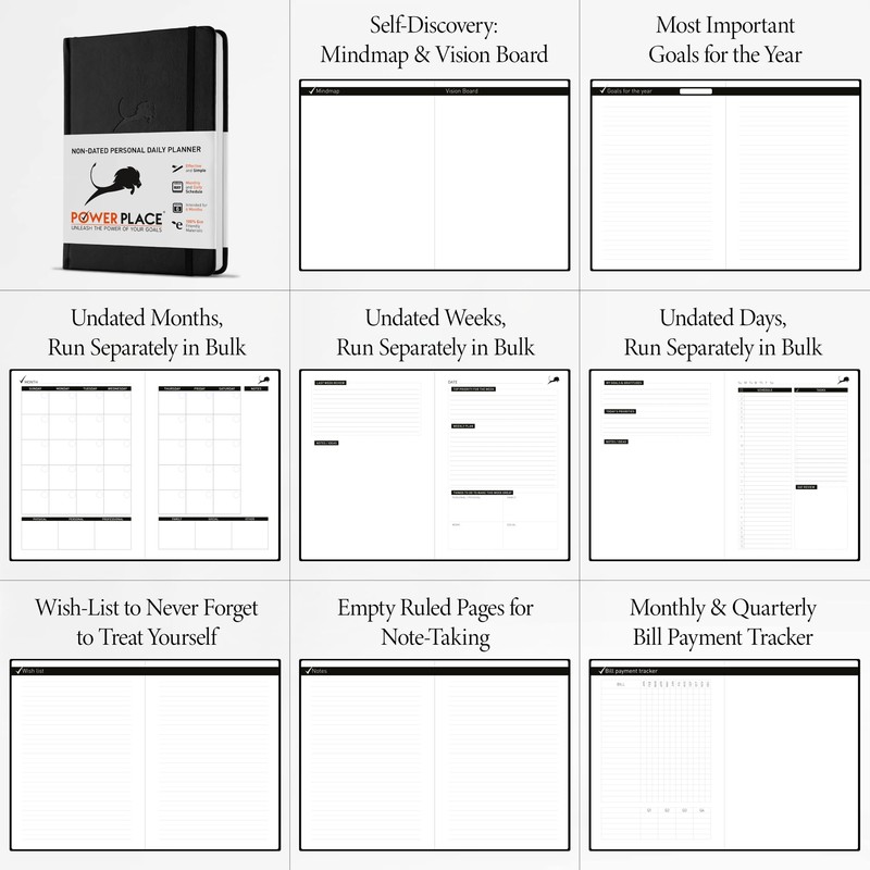 Daily Planner 2026, Calendar & Life Organizer to Improve Time-Management,